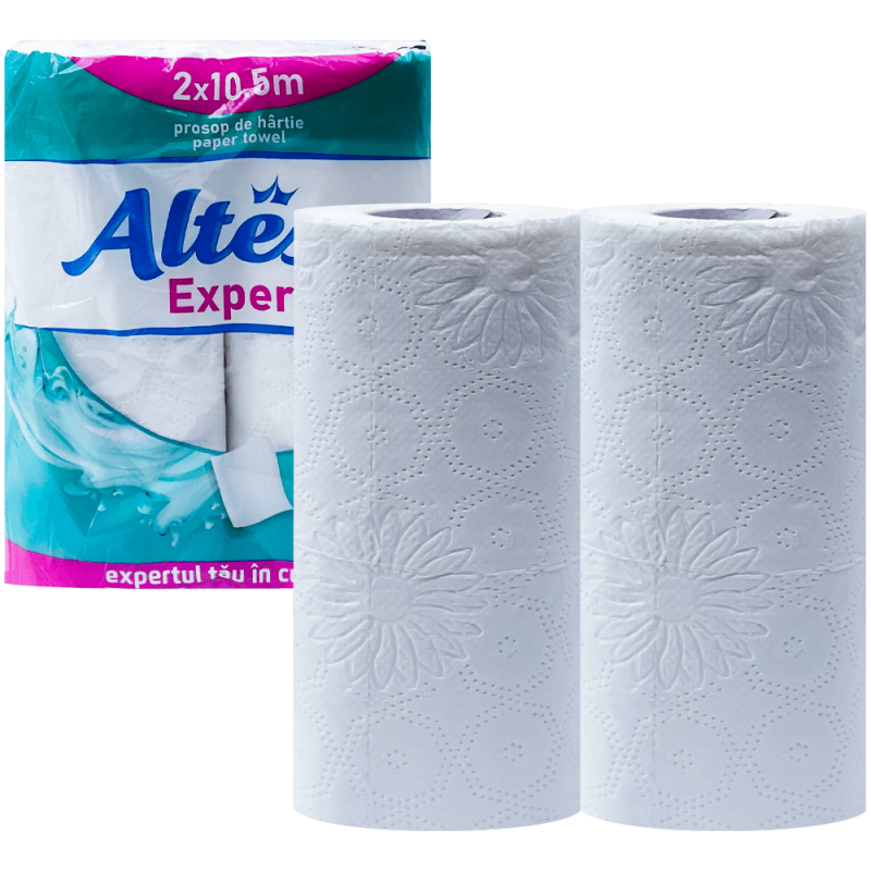Rola prosop de hartie din celuloza, alba, Altessa Expert, 2 straturi, 2 role, 10.5 M